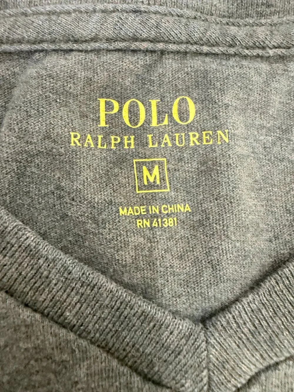 Polo Ralph Lauren 100% Cotton Olive Green Heathered Orange Pony Logo Tee Medium